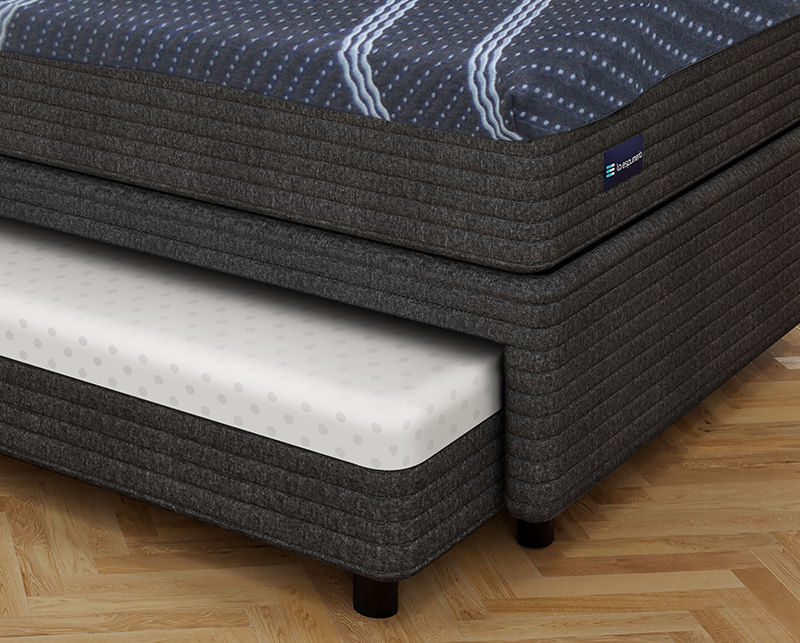  Plano picado divan tango black 1plaza  de resortes